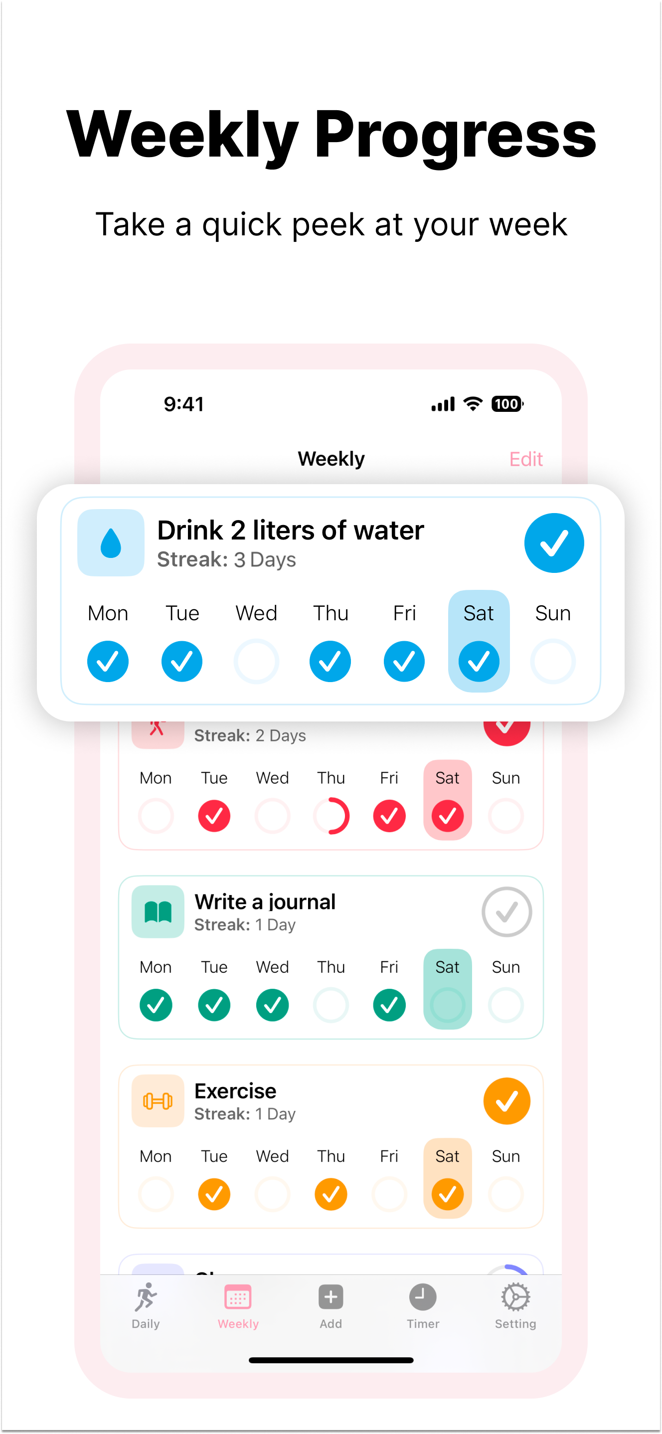 HabitLog daily checklist
