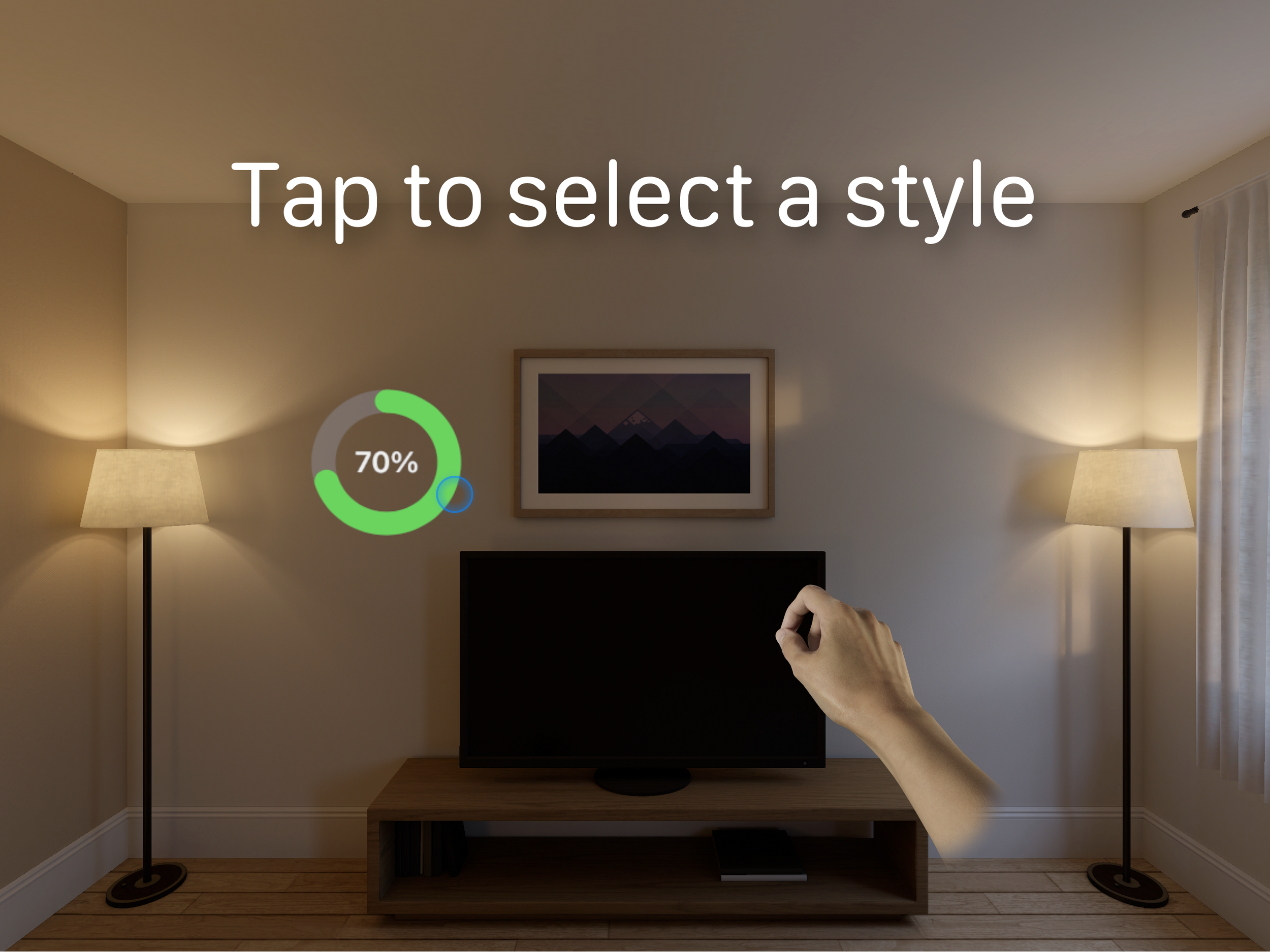 Hoverly floating clock interface